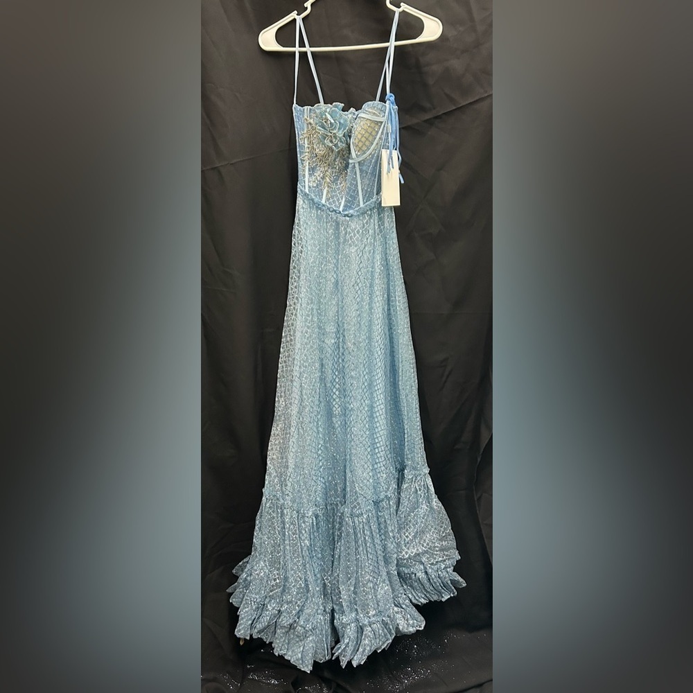 Mac Duggal 50700 NWT Elegant Blue Evening Gown *Sample Dress